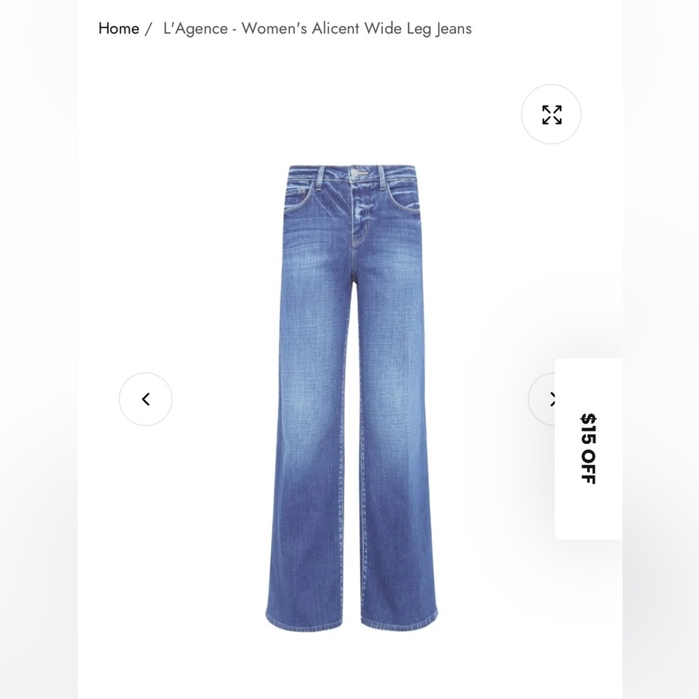L'AGENCE Blue Flare Wide-Leg Jeans - Brentwood Sz 25